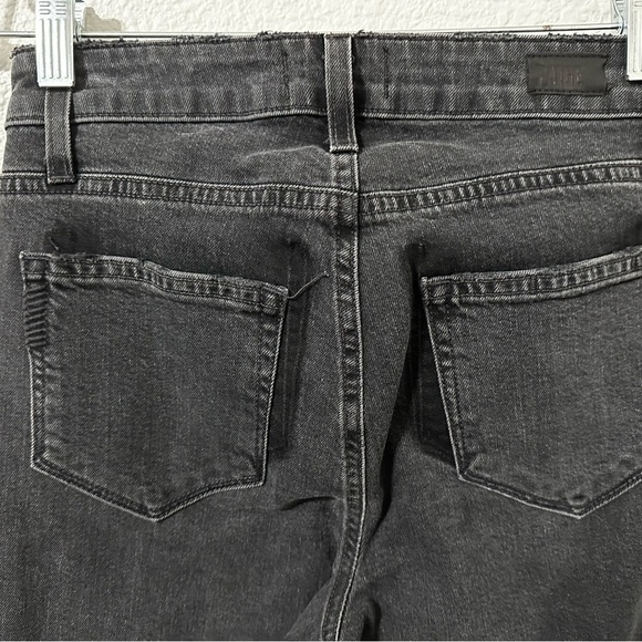 Black PAIGE "Julia" Slim Uneven Frayed Hem Jeans. Sz 24. Grey/Black - Picture 3 of 9